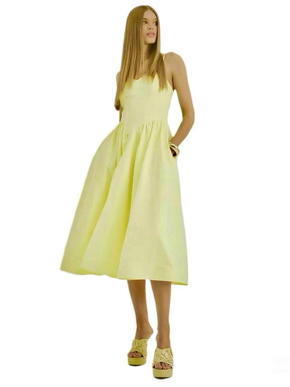 RIVER ISLAND Women’s voluminous corset midi dress💛💛
